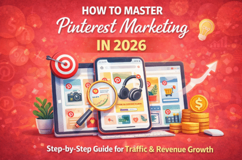 How to Master Pinterest Marketing in 2026 How to master Pinterest marketing in 2026 – step-by-step guide to grow traffic and revenue, showing digital pins on laptop and smartphone with charts and affiliate icons