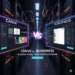 Canva vs. WordPress: Best Blog Platform for 2026? A futuristic comparison of Canva and WordPress interfaces in a high-tech server room, representing the ultimate blogging showdown in 2026.