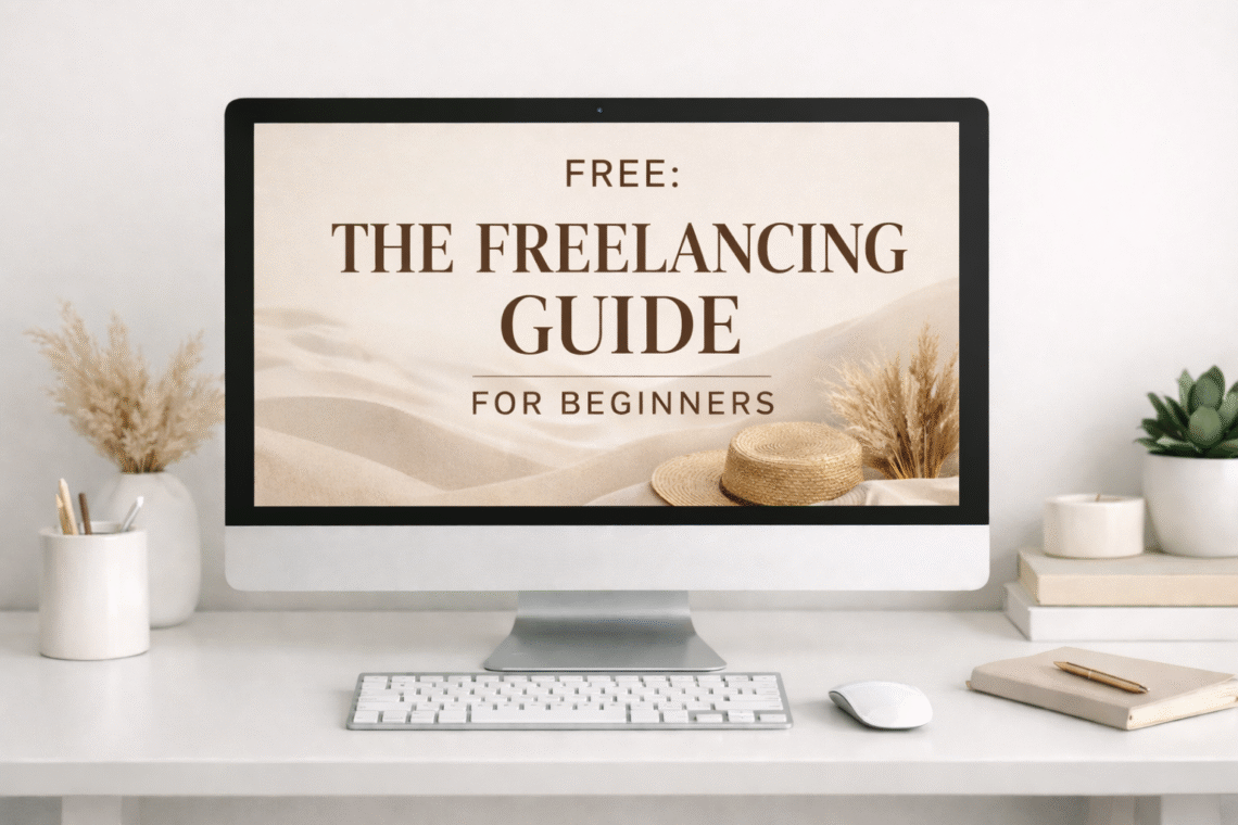 Free Freelancing Guide for Beginners Mockup - Aruna Usha SaaS Writer